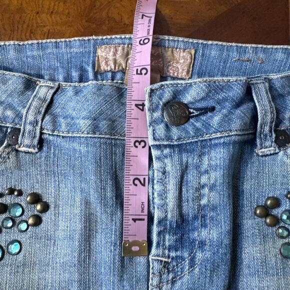 Candies Denim Mini Skirt Embellished Studs And Rinestone - Picture 5 of 13